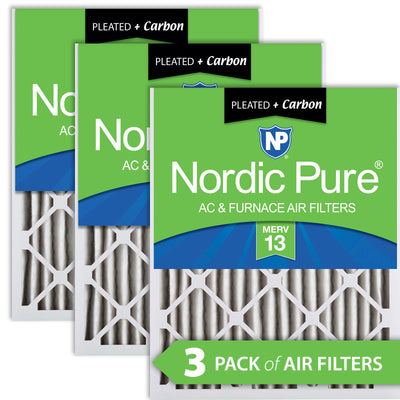 14x25x2 Pleated Air Filters MERV 13 Plus Carbon