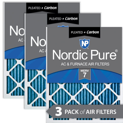 12x12x1 Pleated Air Filters MERV 7 Plus Carbon