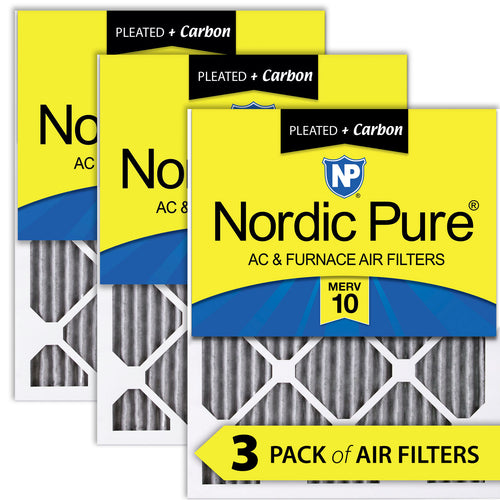 12x12x1 Furnace Air Filters MERV 10 Pleated Plus Carbon