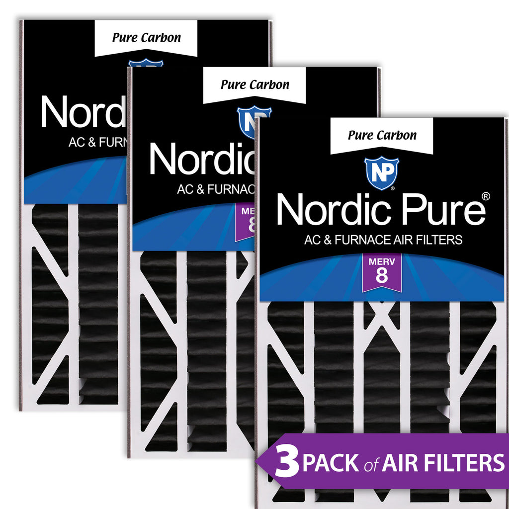 Air Bear Cub 16x25x3 Replacement 259112-101 Pure Carbon Pleated Odor Reduction Merv 8 Furnace Filters