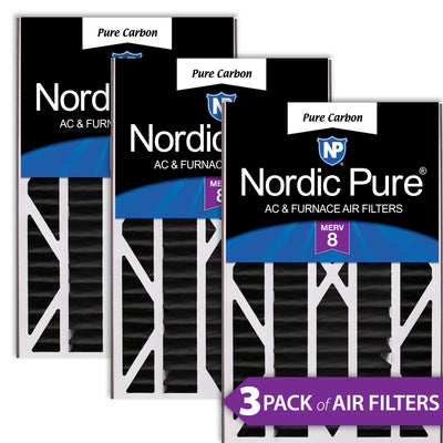 Air Bear Cub 16x25x3 Replacement 259112-101 Pure Carbon Pleated Odor Reduction Merv 8 Furnace Filters
