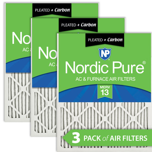 12x12x1 Pleated Air Filters MERV 13 Plus Carbon