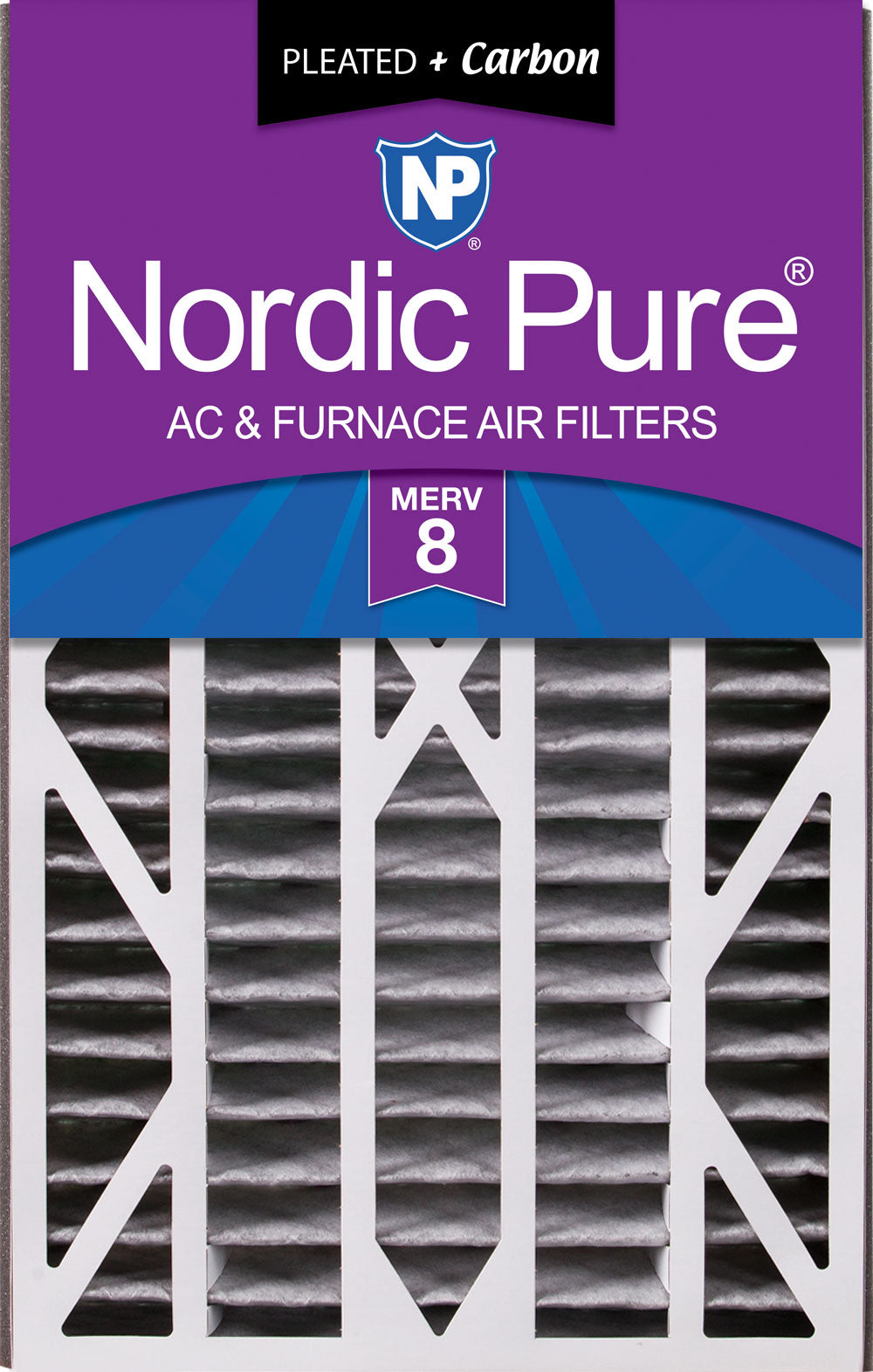 Air Bear Cub 16x25x3 Air Filter Replacement MERV 8 Pleated Plus Carbon