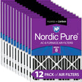12x25x2 Furnace Air Filters MERV 8 Pleated Plus Carbon