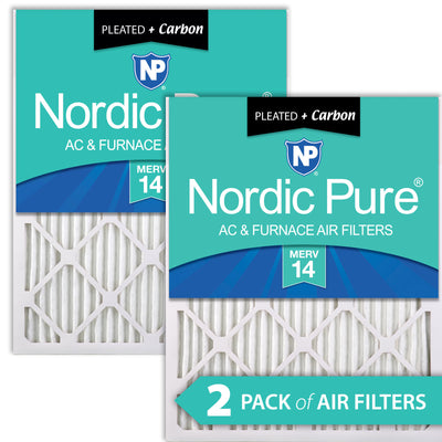 16x25x1 Pleated Air Filters MERV 14 Plus Carbon