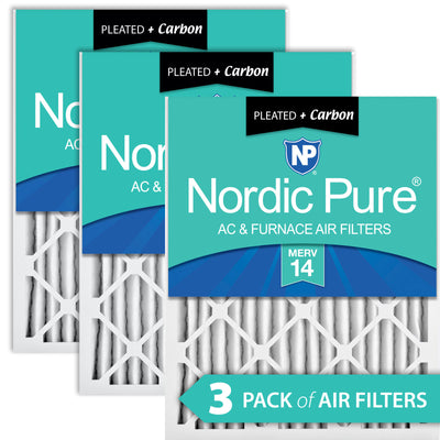 14x20x2 Pleated Air Filters MERV 14 Plus Carbon