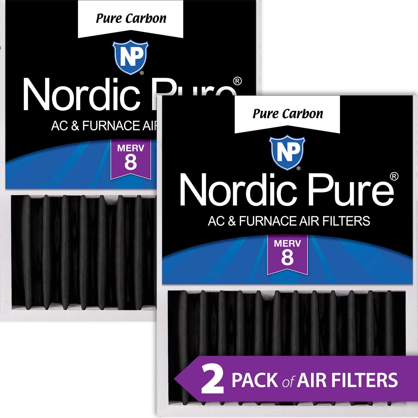 16x20x5 (4 3/8) Honeywell/Lennox Replacement Pure Carbon Pleated Odor Reduction Merv 8 Furnace Filters