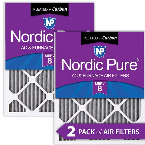 12x16x1 Furnace Air Filters MERV 8 Pleated Plus Carbon