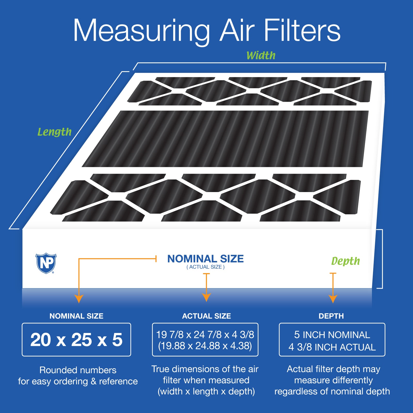 20x25x5 (4 3/8) Honeywell/Lennox Replacement Pure Carbon Pleated Odor Reduction Merv 8 Furnace Filter
