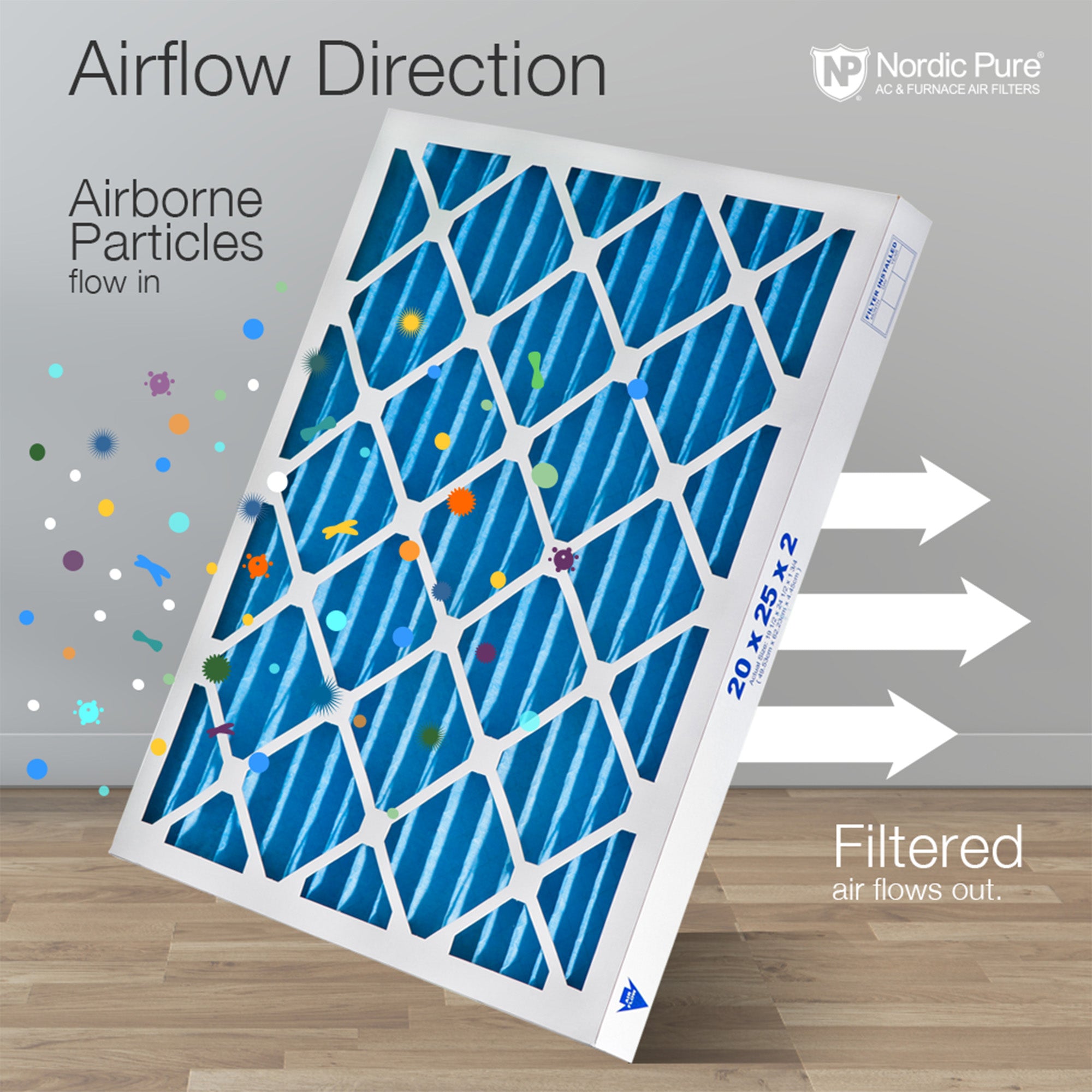 12x20x2 Pleated Air Filters MERV 7 Plus Carbon