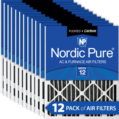 12x20x2 Furnace Air Filters MERV 12 Pleated Plus Carbon