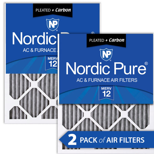 12x16x1 Furnace Air Filters MERV 12 Pleated Plus Carbon