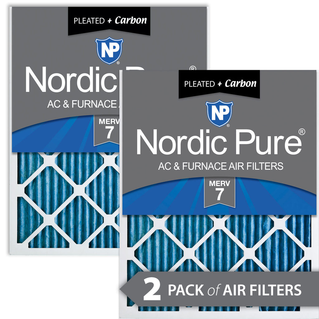 16x25x1 Pleated Air Filters MERV 7 Plus Carbon