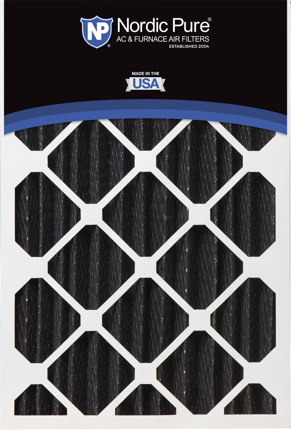 20x20x4 (3 5/8) Pure Carbon Pleated Odor Reduction Merv 8 Furnace Filters