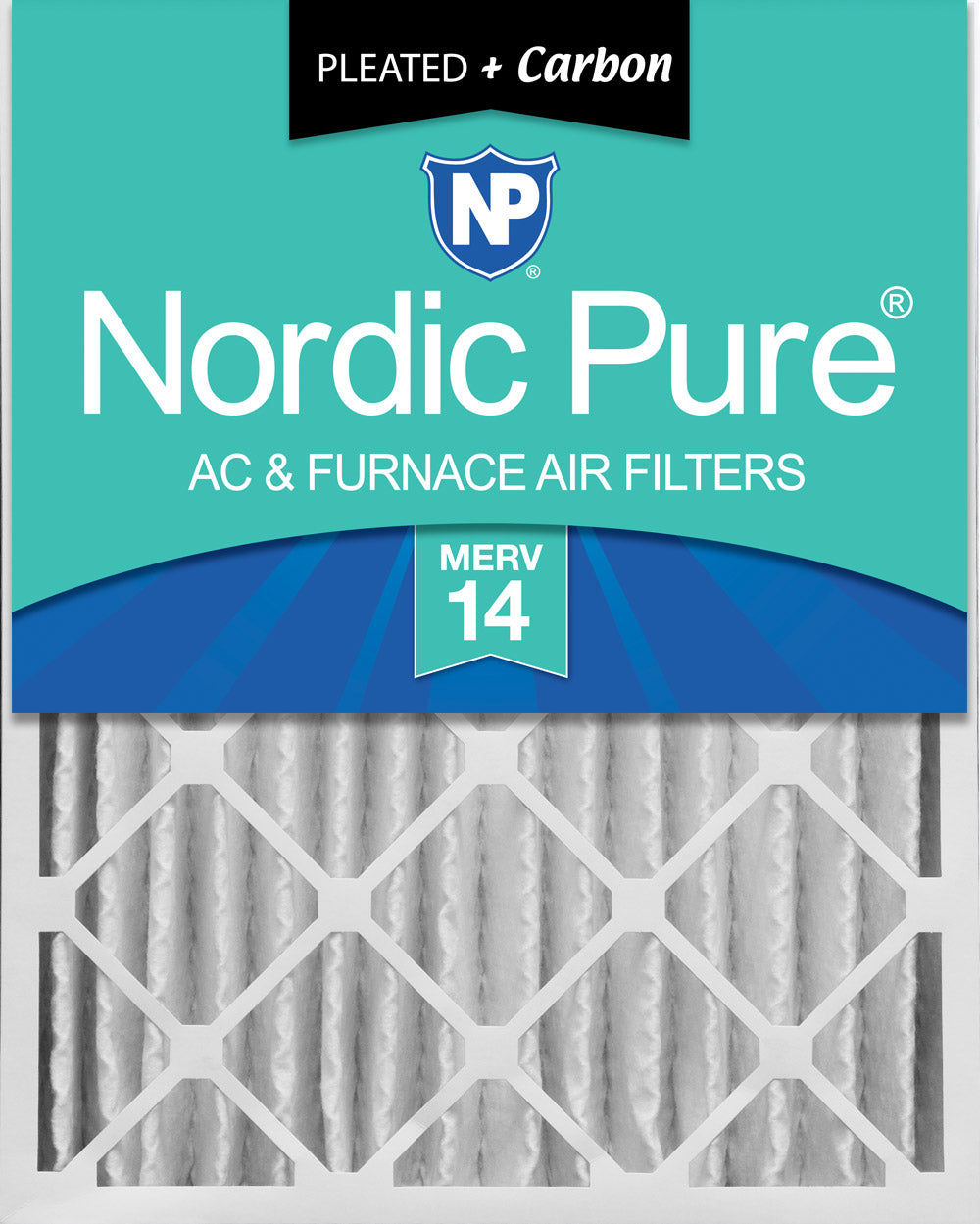 24x24x4 (3 5/8) Pleated Air Filters MERV 14 Plus Carbon