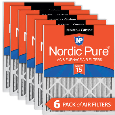 16x25x4 (3 5/8) Pleated Air Filters MERV 15 Plus Carbon