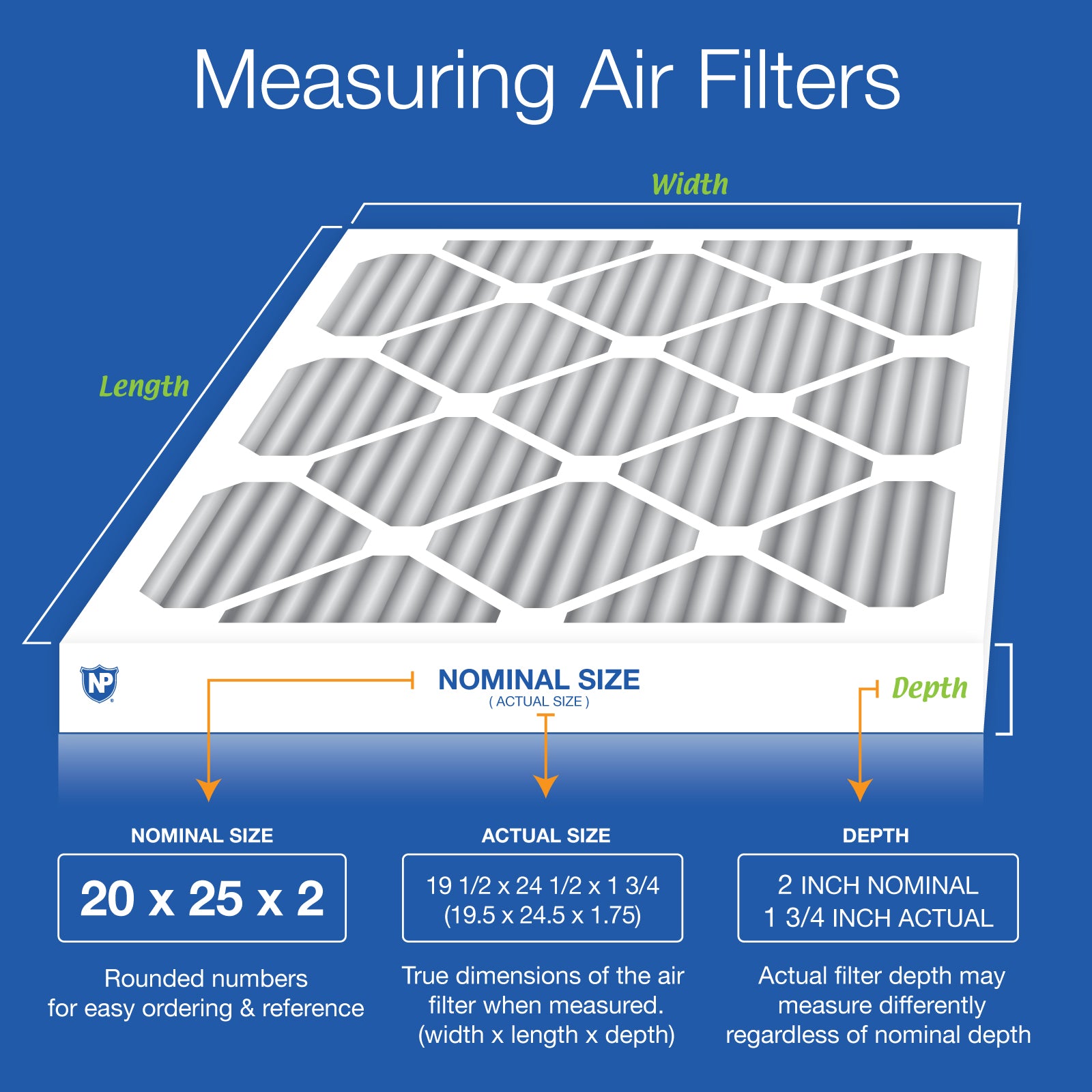 20x25x2 Furnace Air Filters MERV 8 Pleated Plus Carbon