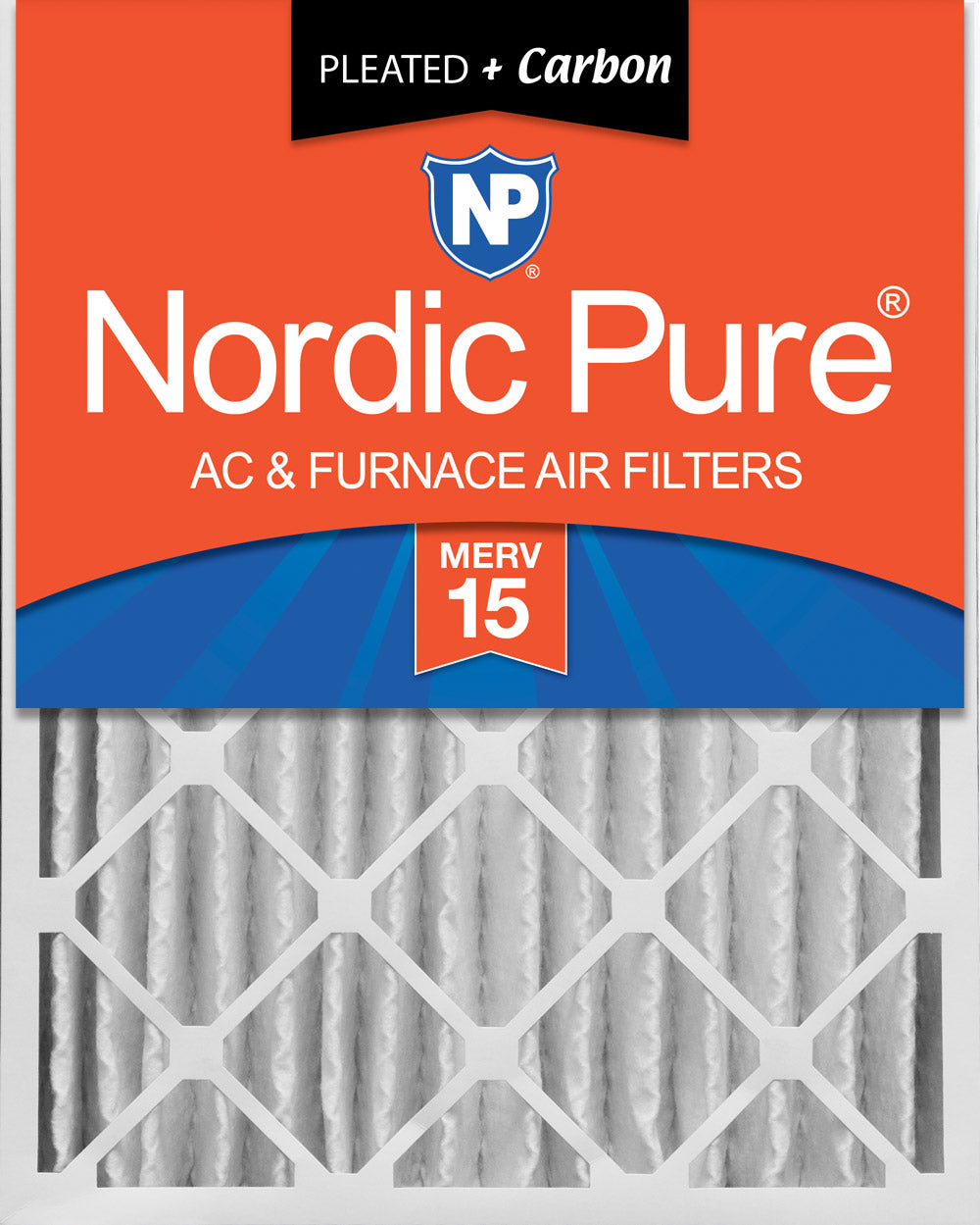 24x24x4 (3 5/8) Pleated Air Filters MERV 15 Plus Carbon