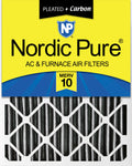 16x25x4 (3 5/8) Furnace Air Filters MERV 10 Pleated Plus Carbon